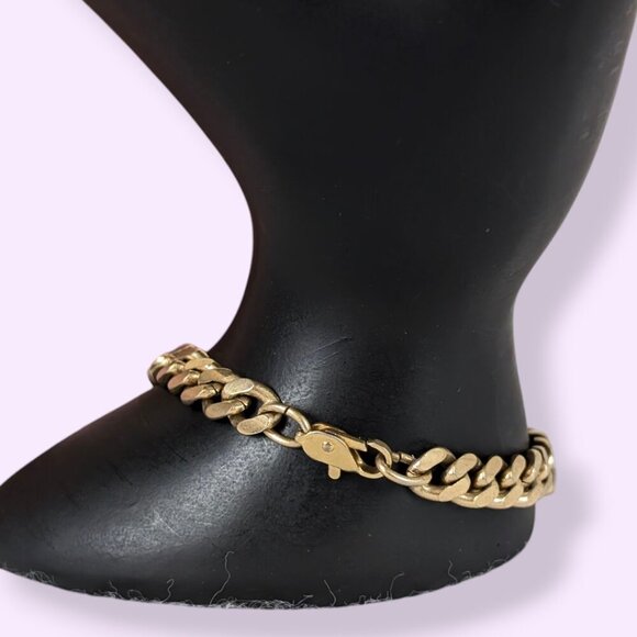 V. Gold Tone Curb Chain Bracelet - Picture 3 of 5